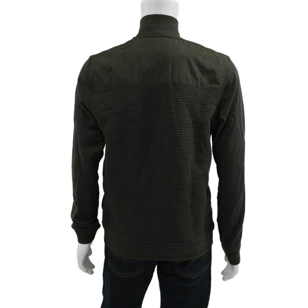 Ted Baker London Mens Bomber Jacket Army Striped Green High Neck Size XL - Picture 3 of 5